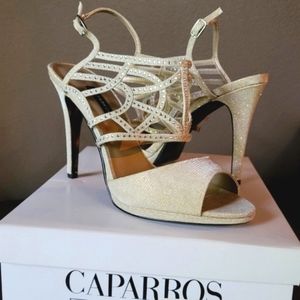 NEW Caparros Heel in Nude Glimmer